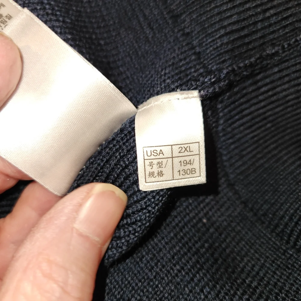 NetJets + Brooks Brothers Navy Blue 1/4 Zip Merino Wool Blend Sweater Size 2XL
